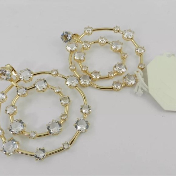 Swarovski Crystal Gold-Tone Clip Earrings - Picture 5 of 6